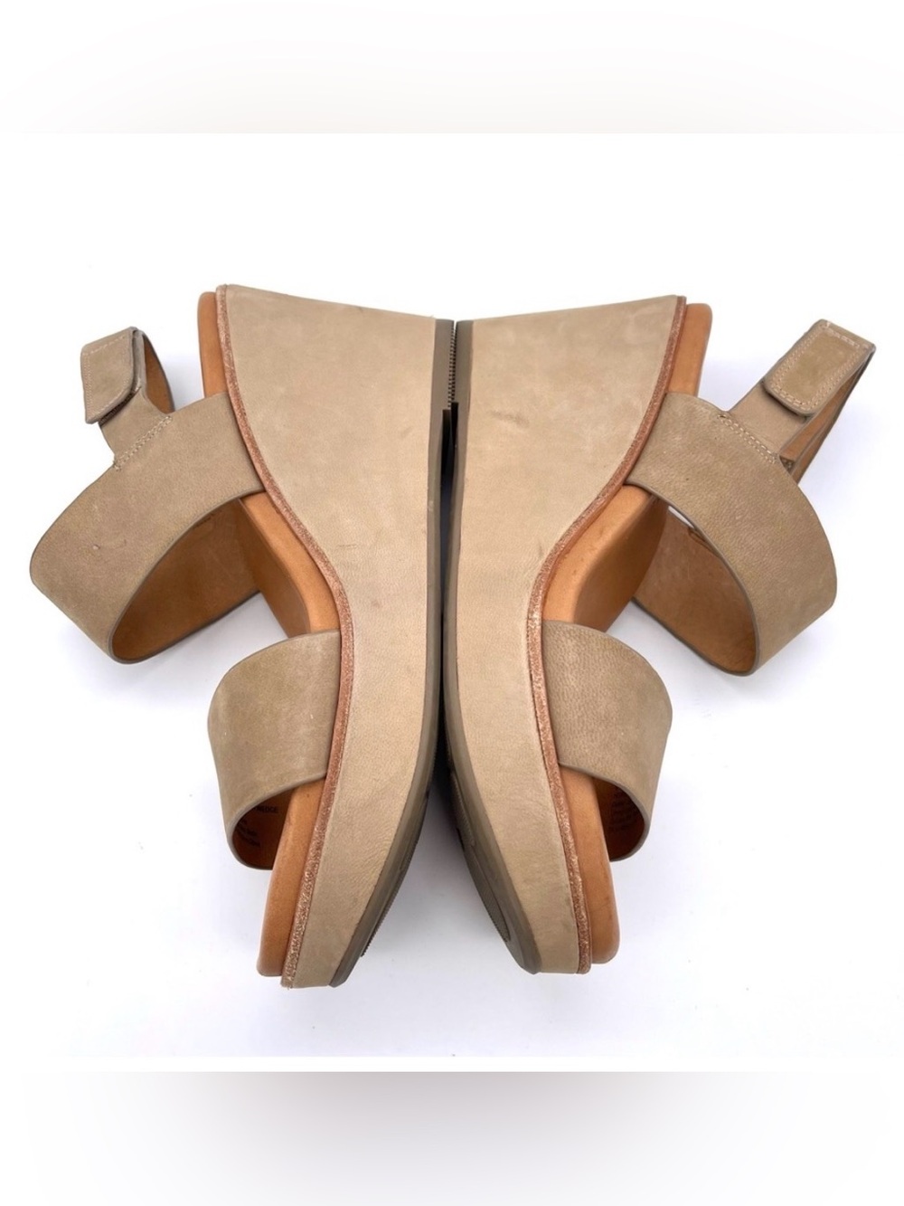 Gentle Souls by Kenneth Cole Leather Hope Slingback Wedge Strappy Sandal 8.5 M - Picture 4 of 10
